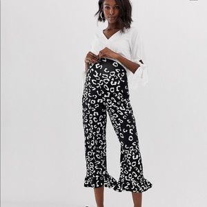 ASOS maternity over bump frilled bottom pants-6US